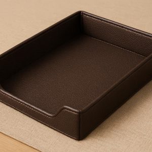 Faux Leather Desktop Organizer Tray