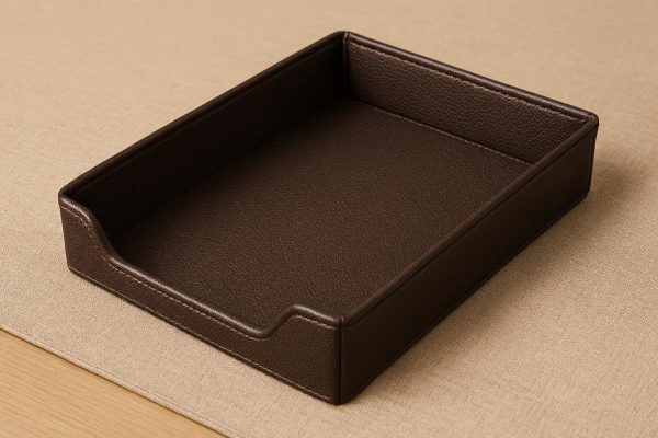 Faux Leather Desktop Organizer Tray