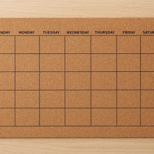 Cork Desk Protector Mat with Calendar Grid