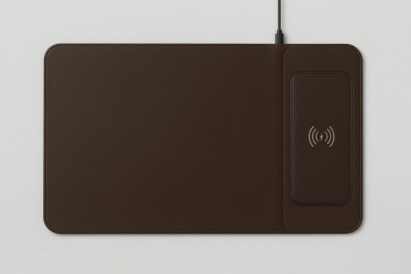 PU Leather Desk Pad with Wireless Charger