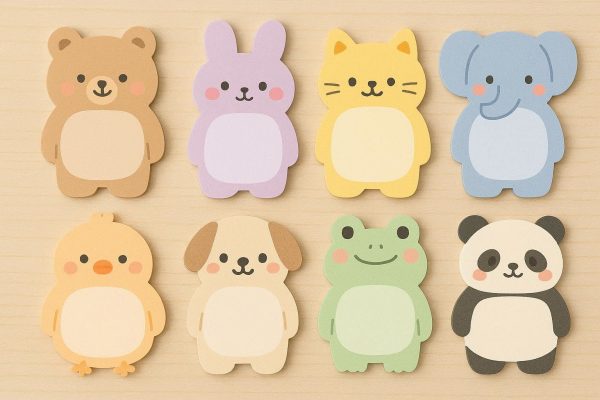 Cute Animal Shape Sticky Notes for Kids 8 Pads