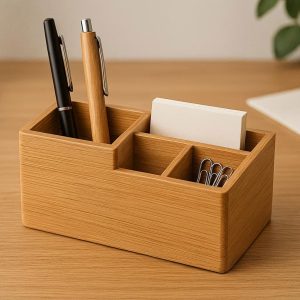 Bamboo Wooden Pen Holder Desk Organizer