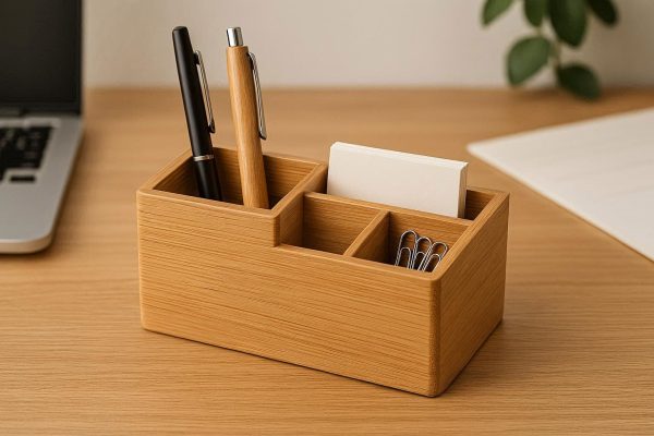 Bamboo Wooden Pen Holder Desk Organizer